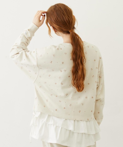 MILKFED.(ミルクフェド)の「EMBROIDERY SWEAT JACKET(スウェット・レディース・オフホワイト/ライトブルー/ブラック・ONE SIZE)」の9枚目の写真