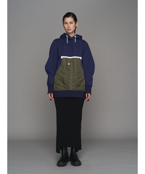 UN3D.（アンスリード）の「KANGAROO POCKET HOODIE / カンガルーポケットフーディー（パーカー・レディース・グレー/ネイビー/ブラック・38/36）」の6枚目の写真