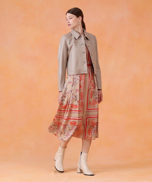 スカーフプリントタック ワンピース（ワンピース）｜ANAYI（アナイ）の