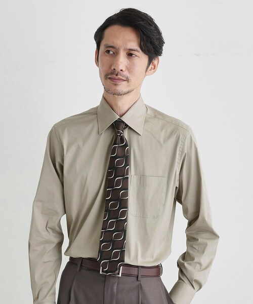 TAKEO KIKUCHI（タケオキクチ）の「ストレッチ ワイドカラー シャツ（ビジネスシャツ・メンズ・ベージュ/ブルー系その他/ホワイト・02/03/04）」の2枚目の写真