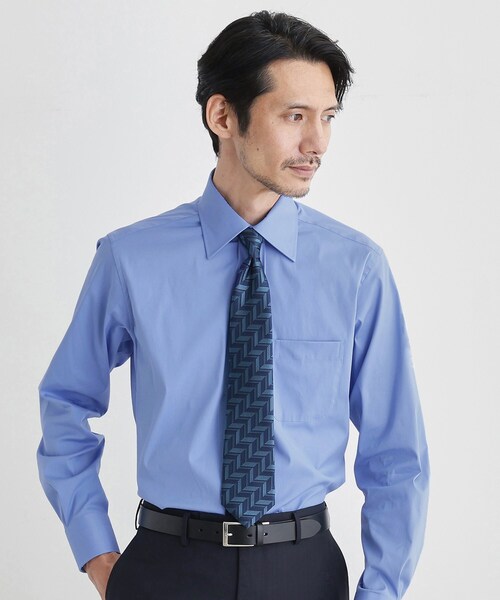 TAKEO KIKUCHI（タケオキクチ）の「ストレッチ ワイドカラー シャツ（ビジネスシャツ・メンズ・ベージュ/ブルー系その他/ホワイト・02/03/04）」の3枚目の写真