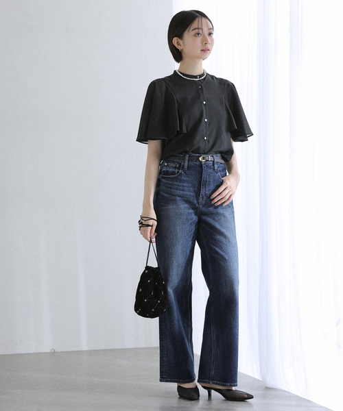 La TOTALITE（ラトータリテ）の「《WEB限定》【洗える】ケープスリーブシャツ（シャツ/ブラウス・レディース・マルチ/ブラック・FREE）」の8枚目の写真