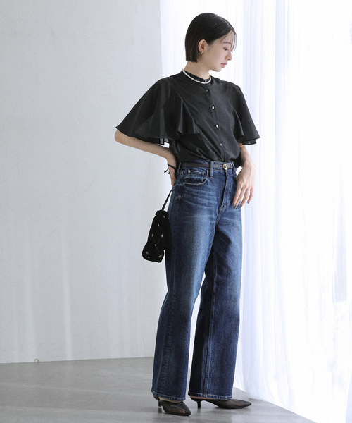 La TOTALITE（ラトータリテ）の「《WEB限定》【洗える】ケープスリーブシャツ（シャツ/ブラウス・レディース・マルチ/ブラック・FREE）」の11枚目の写真