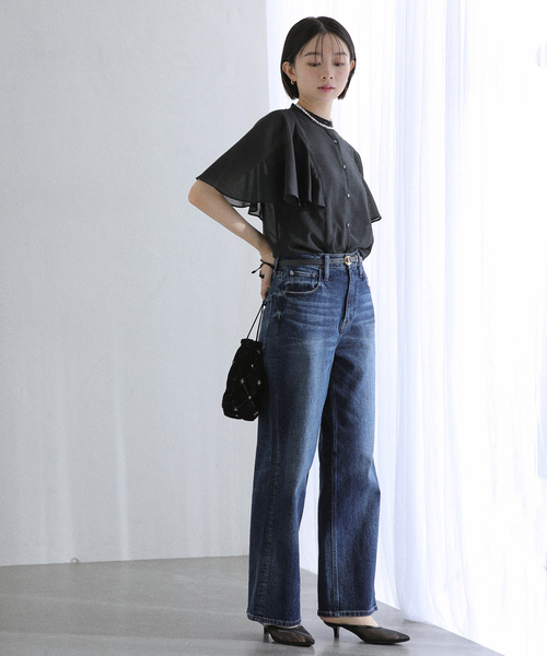 La TOTALITE（ラトータリテ）の「《WEB限定》【洗える】ケープスリーブシャツ（シャツ/ブラウス・レディース・マルチ/ブラック・FREE）」の12枚目の写真