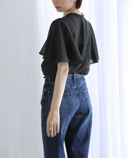 La TOTALITE（ラトータリテ）の「《WEB限定》【洗える】ケープスリーブシャツ（シャツ/ブラウス・レディース・マルチ/ブラック・FREE）」の15枚目の写真