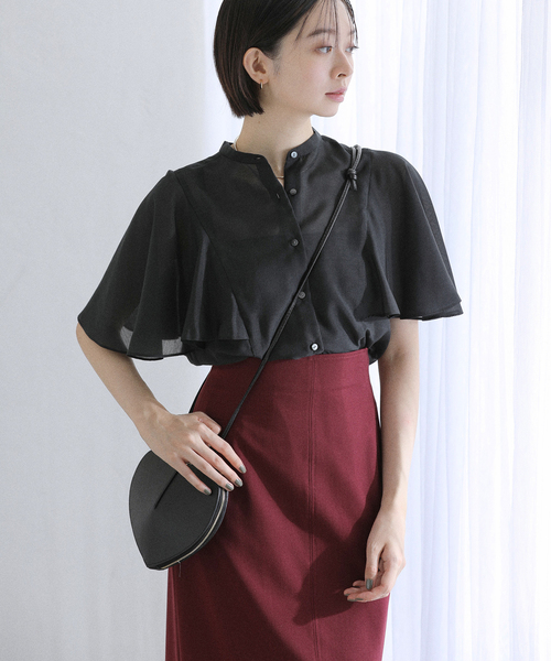 La TOTALITE（ラトータリテ）の「《WEB限定》【洗える】ケープスリーブシャツ（シャツ/ブラウス・レディース・マルチ/ブラック・FREE）」の18枚目の写真