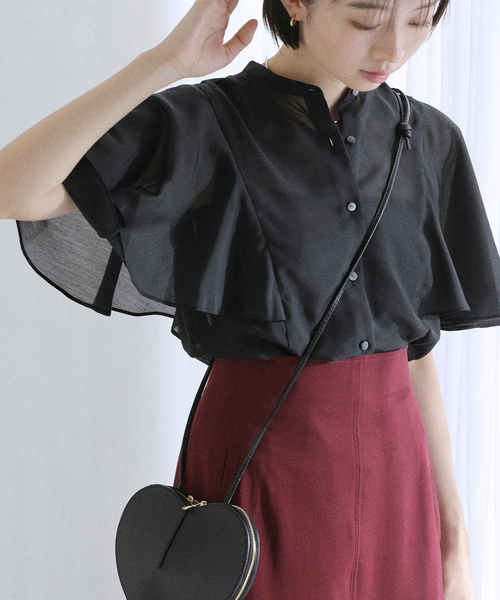 La TOTALITE（ラトータリテ）の「《WEB限定》【洗える】ケープスリーブシャツ（シャツ/ブラウス・レディース・マルチ/ブラック・FREE）」の19枚目の写真