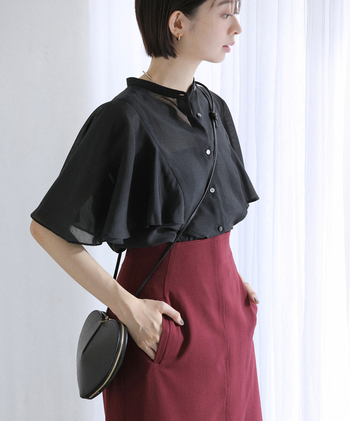 La TOTALITE（ラトータリテ）の「《WEB限定》【洗える】ケープスリーブシャツ（シャツ/ブラウス・レディース・マルチ/ブラック・FREE）」の20枚目の写真