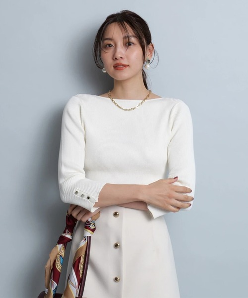 ボートネックリブニット（ニット/セーター）｜JUSGLITTY（ジャス