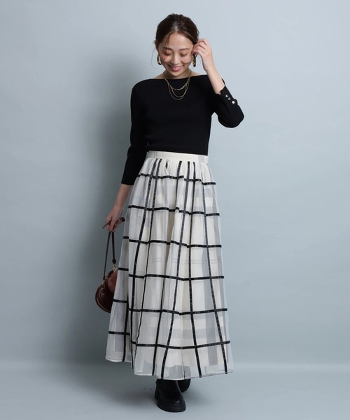 ボートネックリブニット（ニット/セーター）｜JUSGLITTY（ジャス