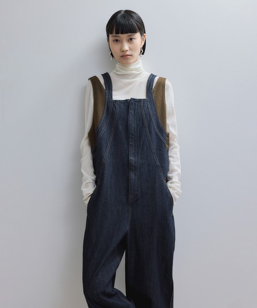 ADAM ET ROPE'(アダムエロペ)の「【WEB限定】バイカラーサロペット(サロペット/オーバーオール・レディース・オフホワイト/ブルー系その他・36/38)」の9枚目の写真