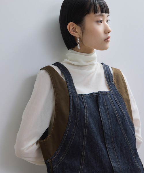 ADAM ET ROPE'(アダムエロペ)の「【WEB限定】バイカラーサロペット(サロペット/オーバーオール・レディース・オフホワイト/ブルー系その他・36/38)」の10枚目の写真