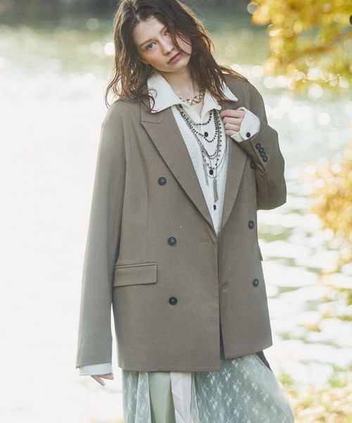 CASPER JOHN（キャスパージョン）の「Wool mix tailored jacket / ウールミックステーラードジャケット（テーラードジャケット・メンズ・ブラウン/グレイッシュブルー/グレー/ブラック/モカ/ベージュ・SMALL/X-SMALL/LARGE/MEDIUM）」の5枚目の写真