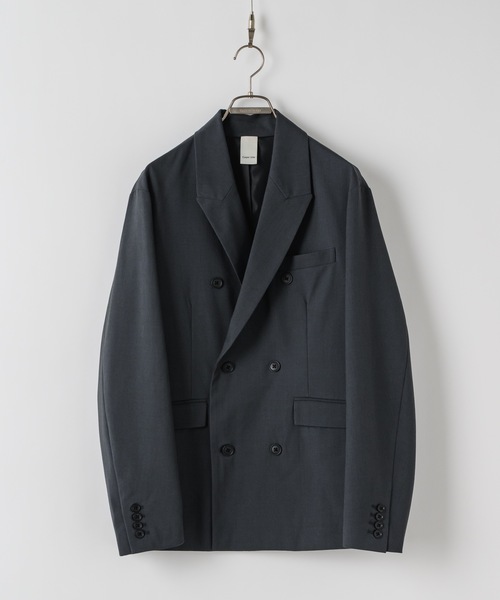 CasperJohn/ウールミックステーラードジャケット/ブルー/XS CasperJohn/ウールミックステーラードジャケット/ブルー/XS Wool