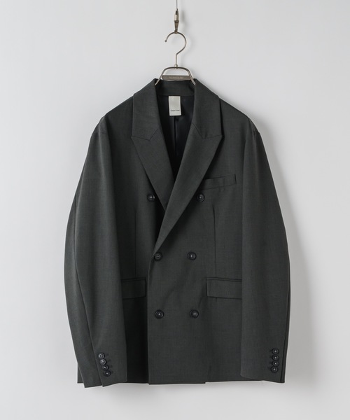 CASPER JOHN（キャスパージョン）の「Wool mix tailored jacket / ウールミックステーラードジャケット（テーラードジャケット・メンズ・ブラウン/グレイッシュブルー/グレー/ブラック/モカ/ベージュ・SMALL/X-SMALL/LARGE/MEDIUM）」の7枚目の写真