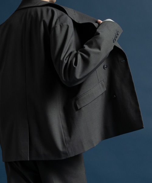 CASPER JOHN（キャスパージョン）の「Wool mix tailored jacket / ウールミックステーラードジャケット（テーラードジャケット・メンズ・ブラウン/グレイッシュブルー/グレー/ブラック/モカ/ベージュ・SMALL/X-SMALL/LARGE/MEDIUM）」の13枚目の写真