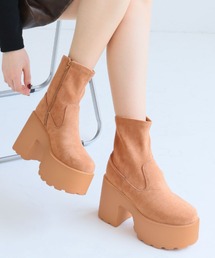 厚底プラットフォームチャンキーヒールストレッチブーツ ZOZOTOWN+オフィシャルサイト限定商品