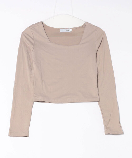 TONE SELECT WEAR(トーンセレクトウェア)の「【URGE:】スクエアネック クロップド丈 カットソー(Tシャツ/カットソー・レディース・ブラック/グレー/ホワイト・MEDIUM/LARGE/X-LARGE)」の13枚目の写真