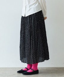 bulle de savon | △《early spring》しわしわdot print ランダムタックスカート(スカート)