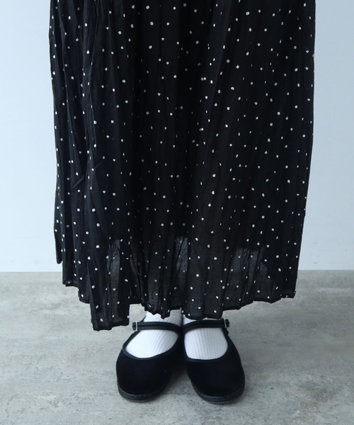 bulle de savon（ビュルデサボン）の「△《early spring》しわしわdot print ランダムタックスカート（スカート・レディース・ブラック・FREE）」の18枚目の写真