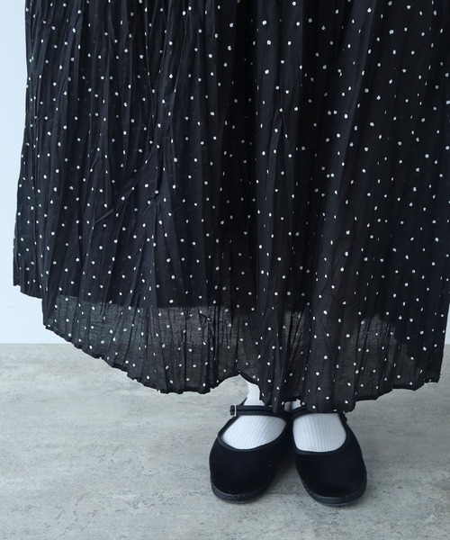 bulle de savon（ビュルデサボン）の「△《early spring》しわしわdot print ランダムタックスカート（スカート・レディース・ブラック・FREE）」の19枚目の写真