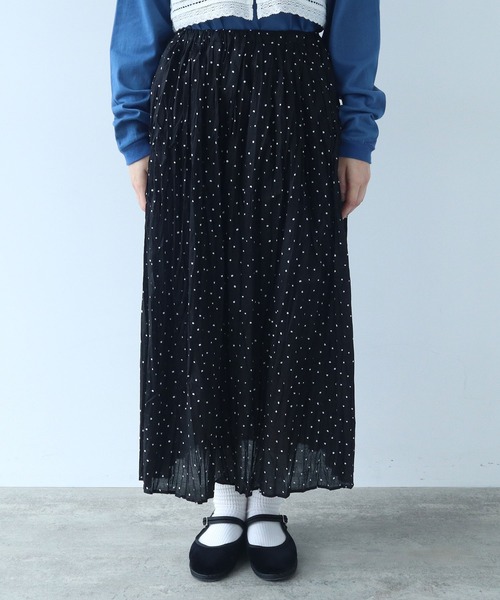 bulle de savon（ビュルデサボン）の「△《early spring》しわしわdot print ランダムタックスカート（スカート・レディース・ブラック・FREE）」の13枚目の写真