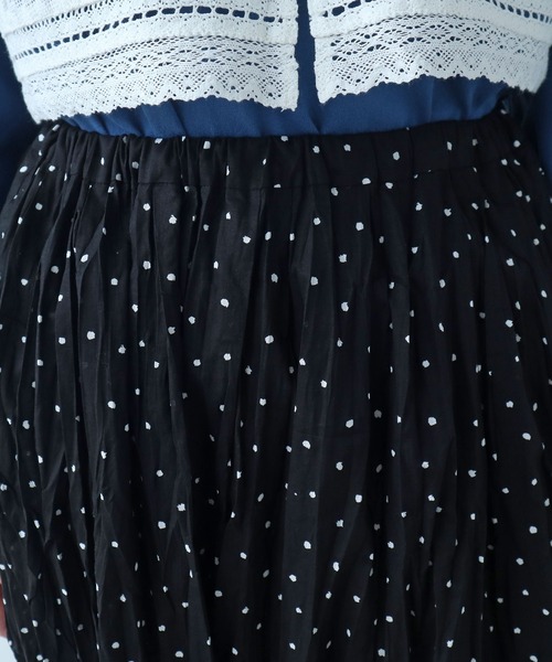 bulle de savon（ビュルデサボン）の「△《early spring》しわしわdot print ランダムタックスカート（スカート・レディース・ブラック・FREE）」の17枚目の写真