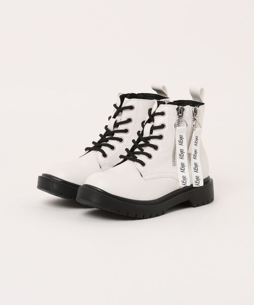 algy（アルジー）の「《ALGY》ダブルファスナーブーツ（ブーツ・キッズ・ブラック/ワイン/ホワイト・23.0cm/22.0cm/21.0cm/20.0cm/24.0cm）」の2枚目の写真