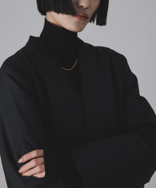 ADAM ET ROPE'（アダムエロペ）の「LIMONTAノーカラーダウンジャケット（ダウンジャケット/コート・レディース・カーキ/ブラック・FREE）」の14枚目の写真