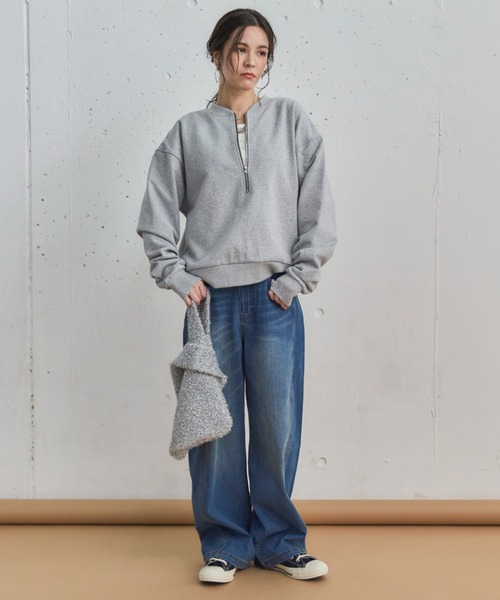 Doux archives（ドゥアルシーヴ）の「【ウエストのサイズ調節可能】コクーンウエストダブルボタンデニムパンツ（デニムパンツ・レディース・ブルー/ネイビー・36/38）」の8枚目の写真