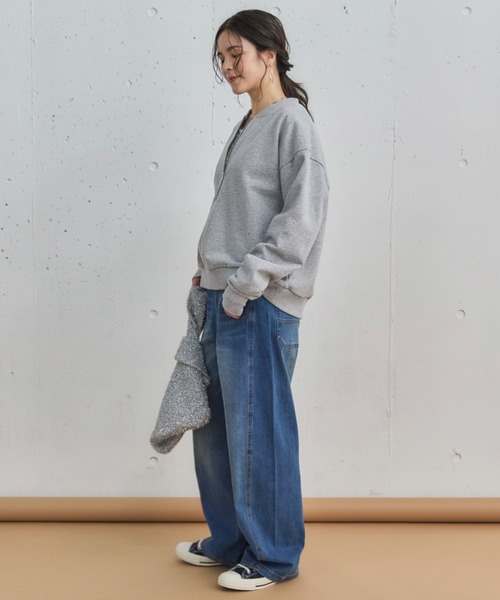 Doux archives（ドゥアルシーヴ）の「【ウエストのサイズ調節可能】コクーンウエストダブルボタンデニムパンツ（デニムパンツ・レディース・ブルー/ネイビー・36/38）」の12枚目の写真