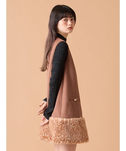 ファードッキングミニワンピース（ワンピース）｜LILY BROWN