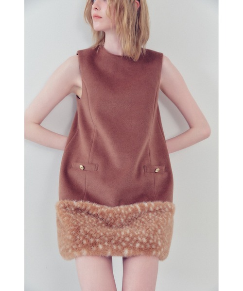 LILY BROWN（リリーブラウン）の「ファードッキングミニワンピース