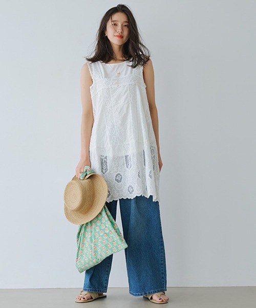 studio CLIP(スタディオクリップ)の「レースチュニックワンピース(チュニック・レディース・ホワイト/ブラック・FREE)」の11枚目の写真