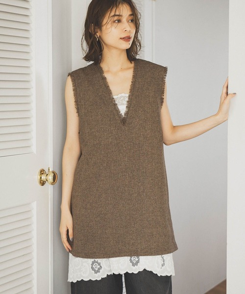 studio CLIP(スタディオクリップ)の「レースチュニックワンピース(チュニック・レディース・ホワイト/ブラック・FREE)」の14枚目の写真