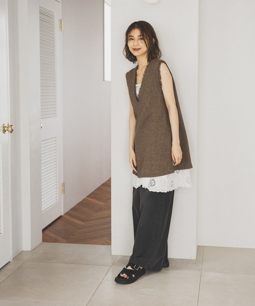 studio CLIP(スタディオクリップ)の「レースチュニックワンピース(チュニック・レディース・ホワイト/ブラック・FREE)」の18枚目の写真