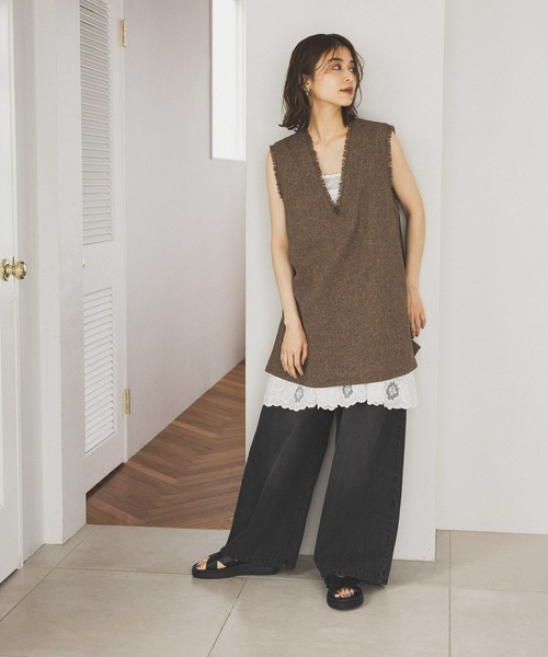 studio CLIP(スタディオクリップ)の「レースチュニックワンピース(チュニック・レディース・ホワイト/ブラック・FREE)」の19枚目の写真