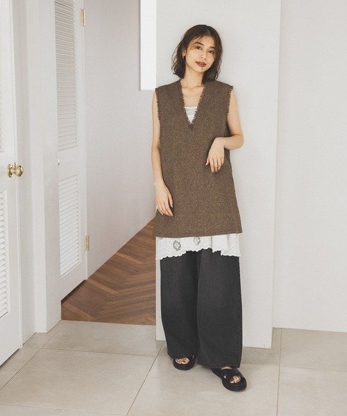 studio CLIP(スタディオクリップ)の「レースチュニックワンピース(チュニック・レディース・ホワイト/ブラック・FREE)」の20枚目の写真