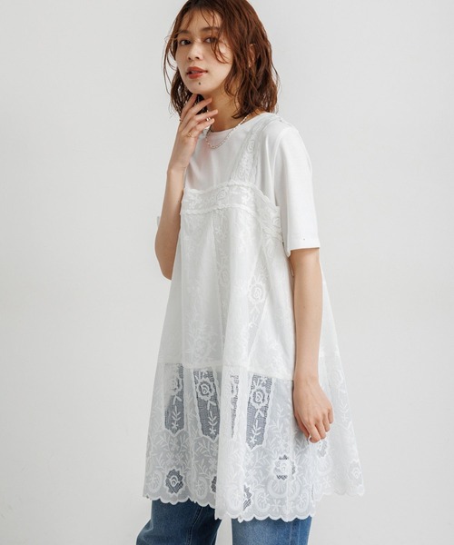 studio CLIP(スタディオクリップ)の「レースチュニックワンピース(チュニック・レディース・ホワイト/ブラック・FREE)」の21枚目の写真