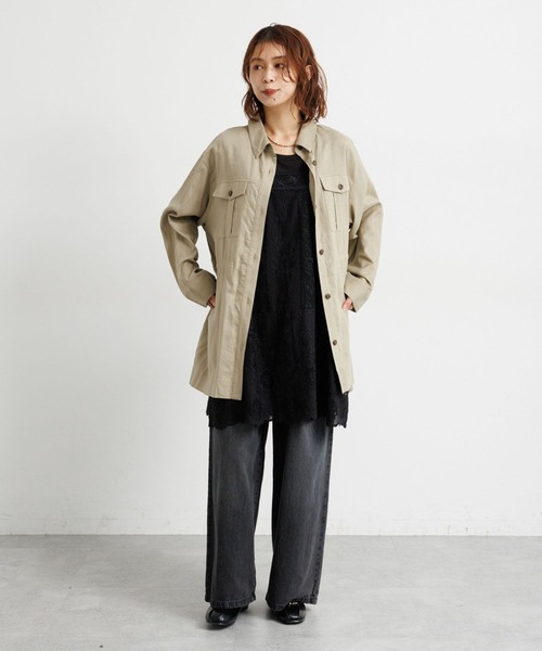 studio CLIP(スタディオクリップ)の「レースチュニックワンピース(チュニック・レディース・ホワイト/ブラック・FREE)」の3枚目の写真