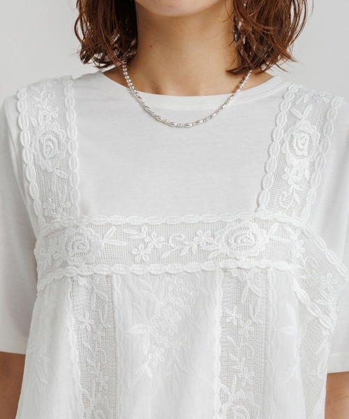studio CLIP(スタディオクリップ)の「レースチュニックワンピース(チュニック・レディース・ホワイト/ブラック・FREE)」の7枚目の写真