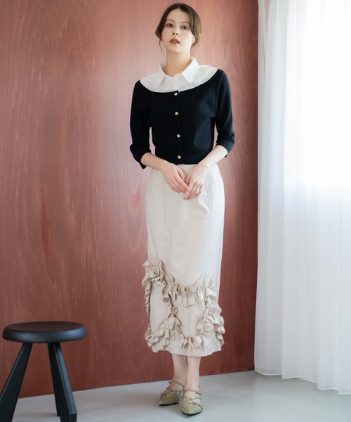 NOELA（ノエラ）の「モチーフフリルタイトスカート（スカート・レディース・ブラック/ベージュ/ブラウン・S/M）」の11枚目の写真