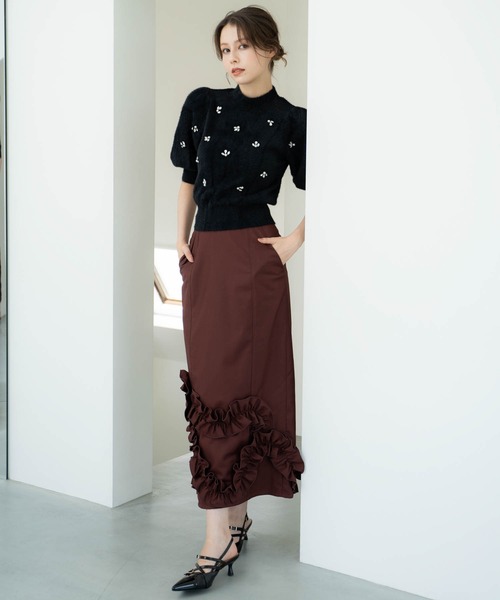 NOELA（ノエラ）の「モチーフフリルタイトスカート（スカート・レディース・ブラック/ベージュ/ブラウン・S/M）」の19枚目の写真