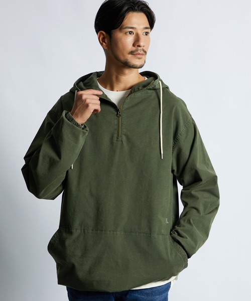 LANVIN en Bleu（ランバンオンブルー）の「サルファ染め オックスフォード シャツパーカー フードシャツ シャツアウター（シャツ/ブラウス・メンズ・カーキ/ブラック・52/50/48）」の14枚目の写真