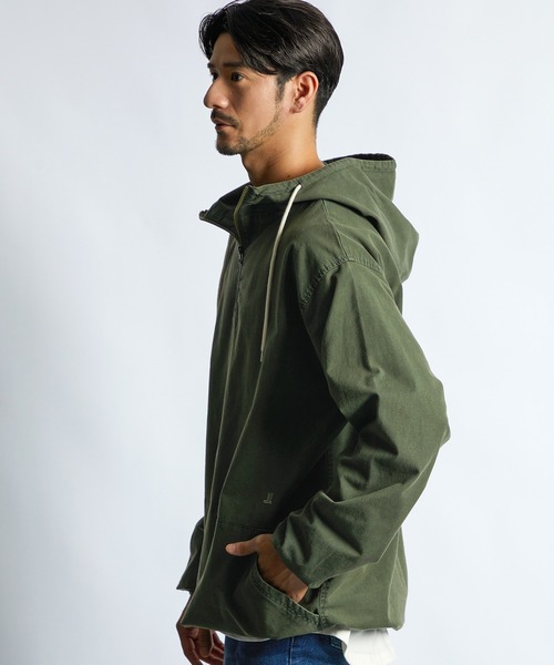 LANVIN en Bleu（ランバンオンブルー）の「サルファ染め オックスフォード シャツパーカー フードシャツ シャツアウター（シャツ/ブラウス・メンズ・カーキ/ブラック・52/50/48）」の9枚目の写真