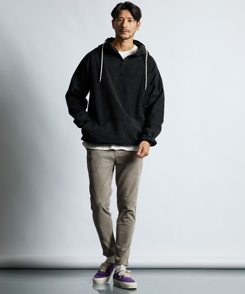 LANVIN en Bleu（ランバンオンブルー）の「サルファ染め オックスフォード シャツパーカー フードシャツ シャツアウター（シャツ/ブラウス・メンズ・カーキ/ブラック・52/50/48）」の4枚目の写真