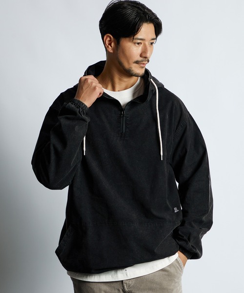 LANVIN en Bleu（ランバンオンブルー）の「サルファ染め オックスフォード シャツパーカー フードシャツ シャツアウター（シャツ/ブラウス・メンズ・カーキ/ブラック・52/50/48）」の3枚目の写真