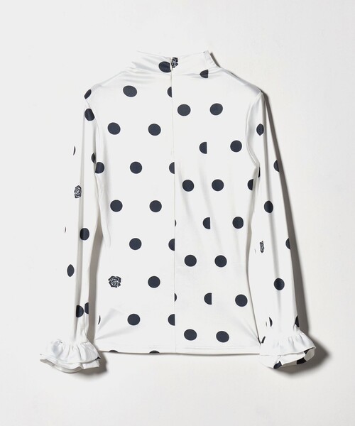 VIVIANO（ヴィヴィアーノ）の「＜VIVIANO＞ラッフルスリーブ ドットトップス（Tシャツ/カットソー・レディース・ホワイト・S）」の2枚目の写真