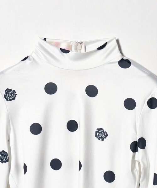 VIVIANO（ヴィヴィアーノ）の「＜VIVIANO＞ラッフルスリーブ ドットトップス（Tシャツ/カットソー・レディース・ホワイト・S）」の3枚目の写真