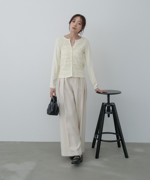 Bab（バブ）の「チュールギャザーカーディガン（カーディガン/ボレロ・レディース・ブラウン/ブラック/杢グレー/アイボリー・FREE）」の9枚目の写真